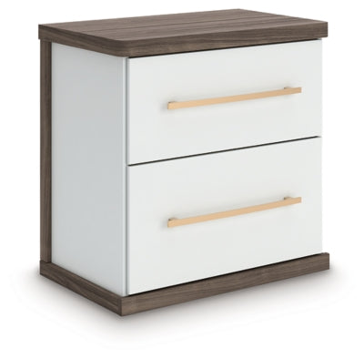 Ashley Mazilar Brown White Nightstand