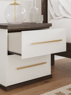 Ashley Mazilar Brown White Nightstand