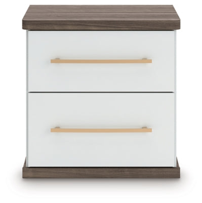 Ashley Mazilar Brown White Nightstand