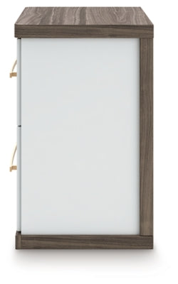 Ashley Mazilar Brown White Nightstand