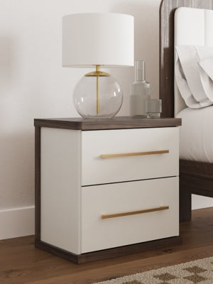 Ashley Mazilar Brown White Nightstand