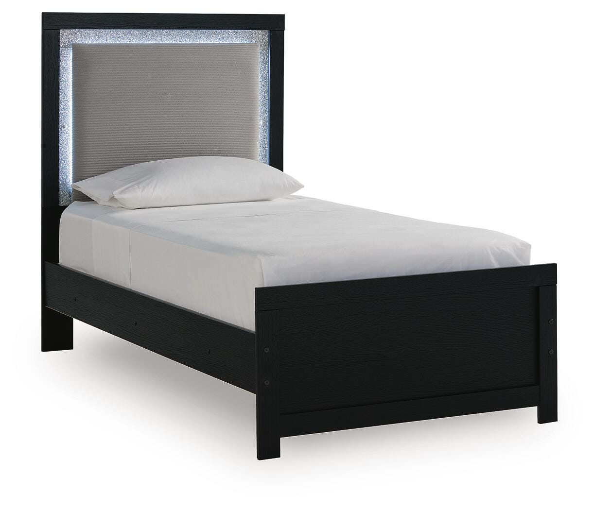 Ashley Raechalla Black Twin Upholstered Panel Bed