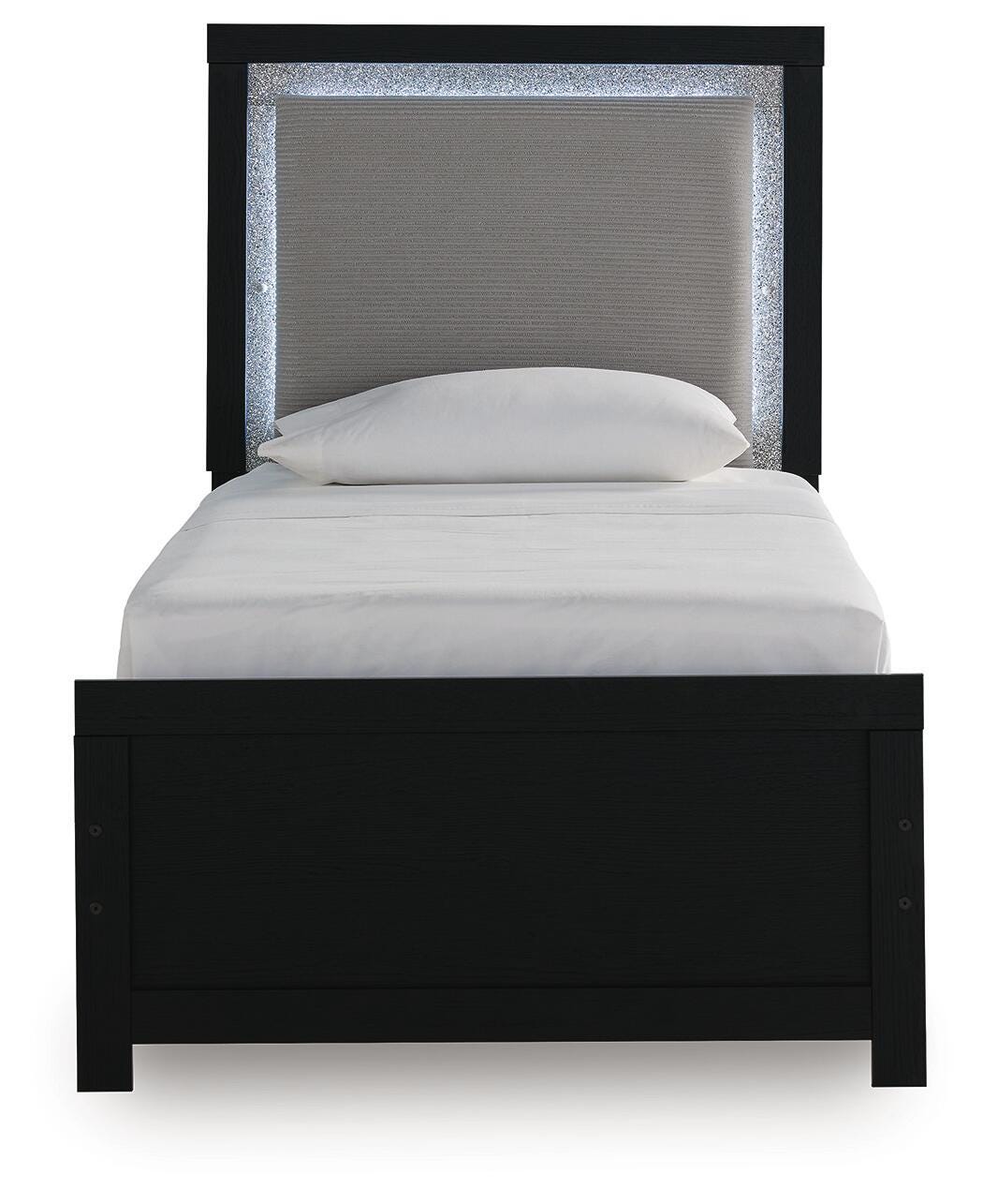 Ashley Raechalla Black Twin Upholstered Panel Bed