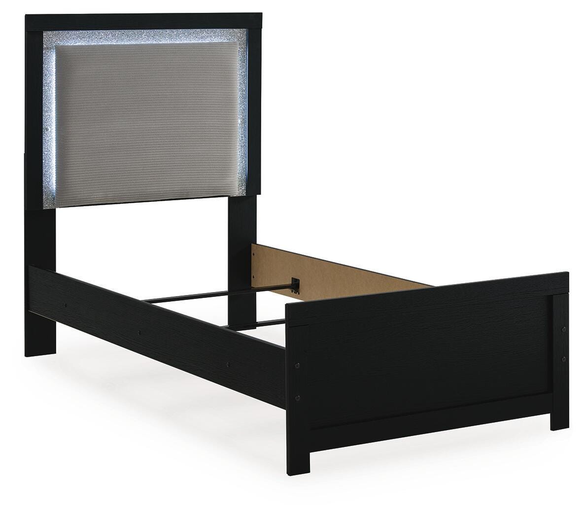 Ashley Raechalla Black Twin Upholstered Panel Bed