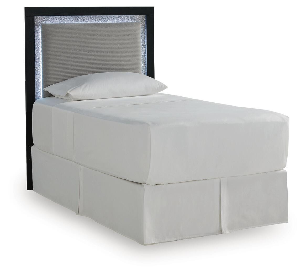 Ashley Raechalla Black Gray Twin Upholstered Panel Headboard