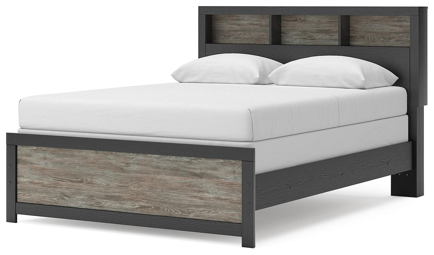 Ashley Jonnifer Black Gray Queen Bookcase Panel Bed