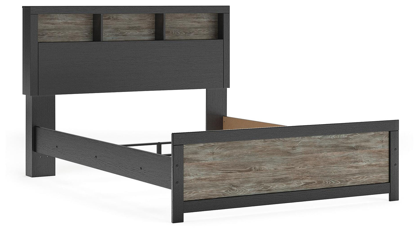 Ashley Jonnifer Black Gray Queen Bookcase Panel Bed