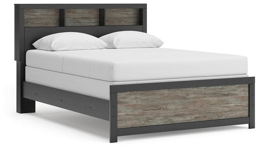 Ashley Jonnifer Black Gray Queen Bookcase Panel Bed