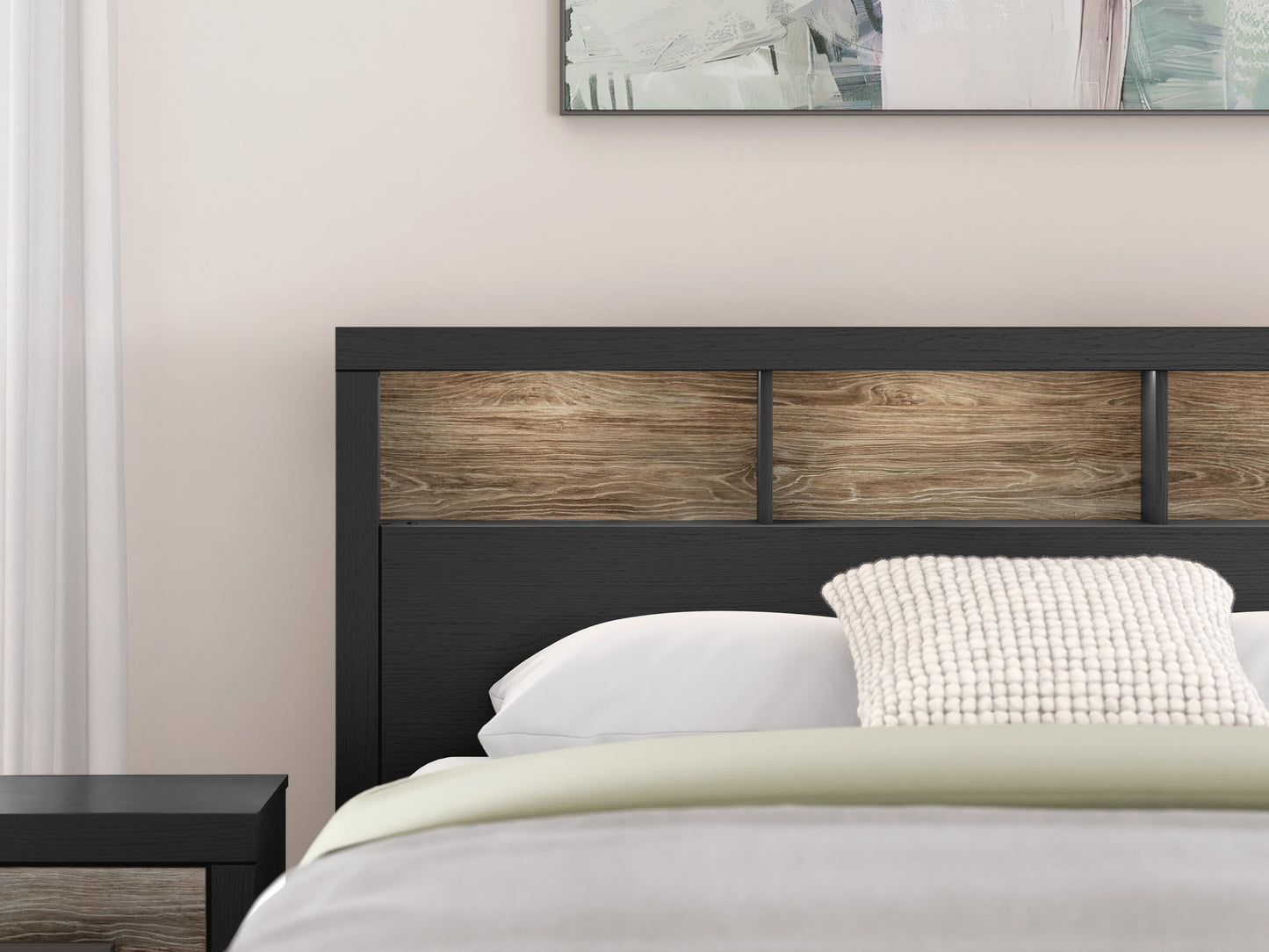 Ashley Jonnifer Black Gray Queen Bookcase Panel Bed