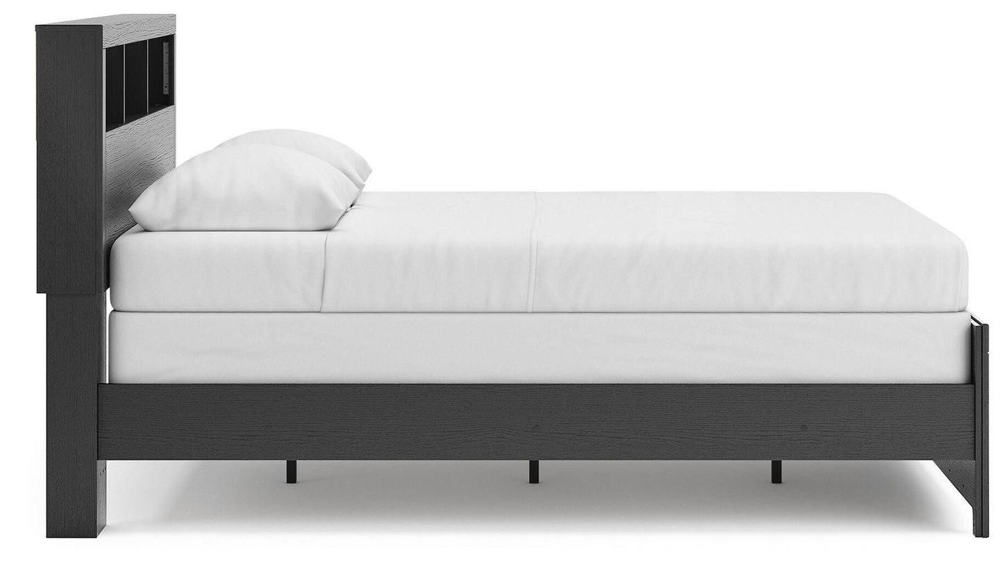 Ashley Jonnifer Black Gray Queen Bookcase Panel Bed