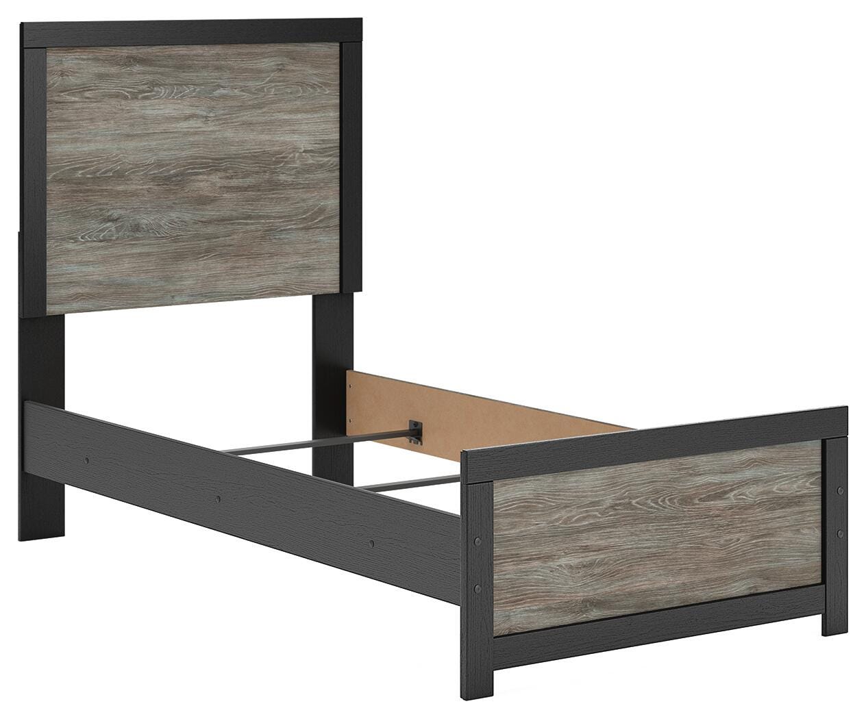 Ashley Jonnifer Black Gray Twin Panel Bed