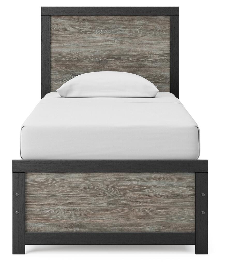 Ashley Jonnifer Black Gray Twin Panel Bed