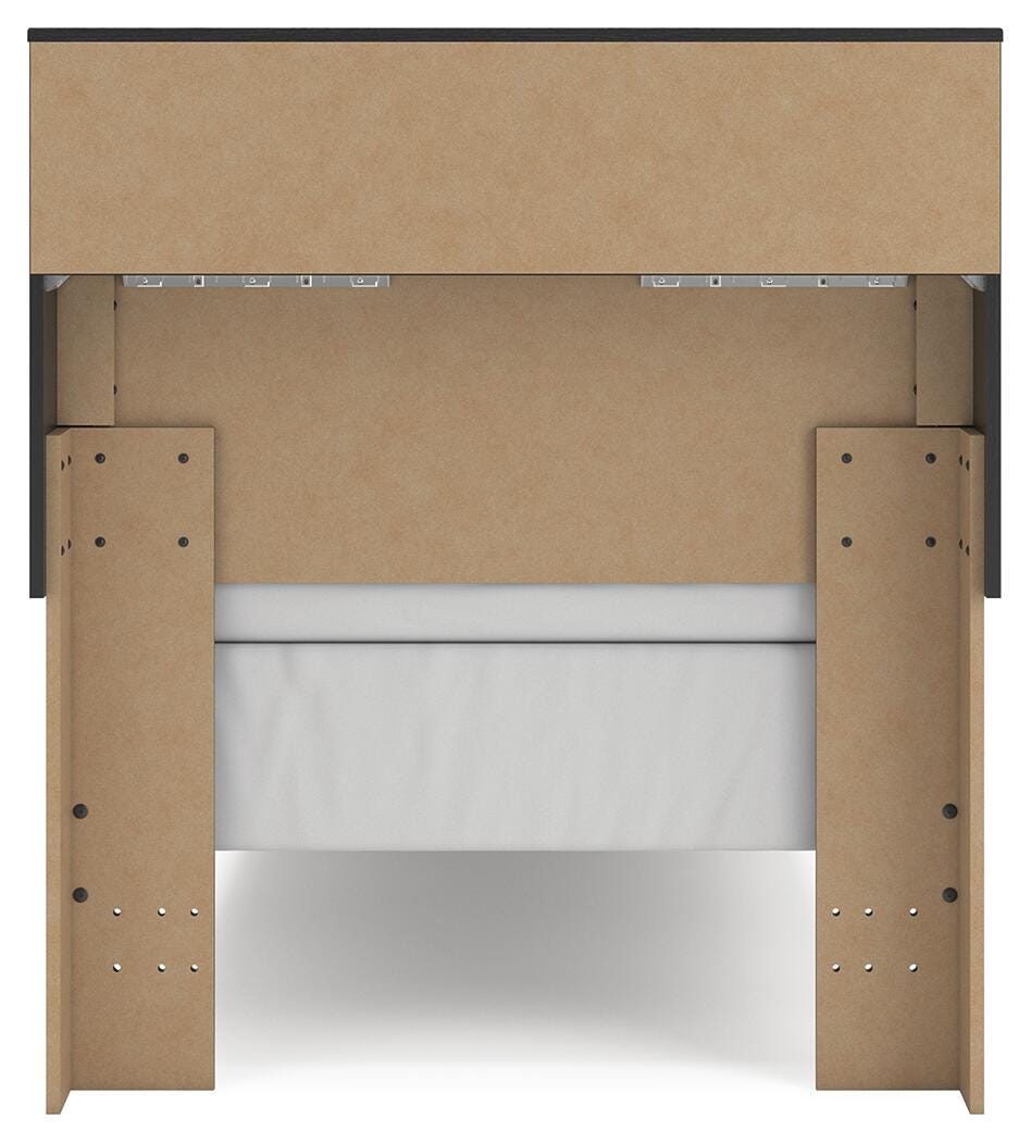 Ashley Jonnifer Black Gray Twin Bookcase Bed