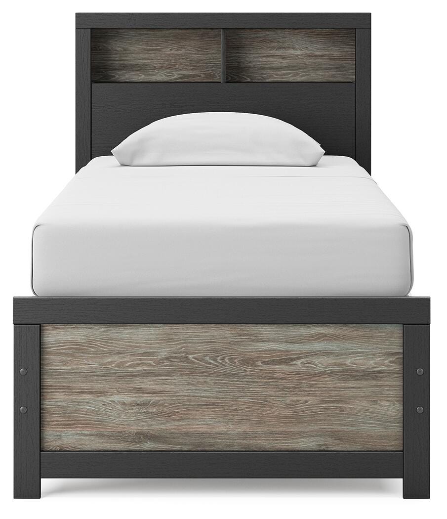 Ashley Jonnifer Black Gray Twin Bookcase Bed