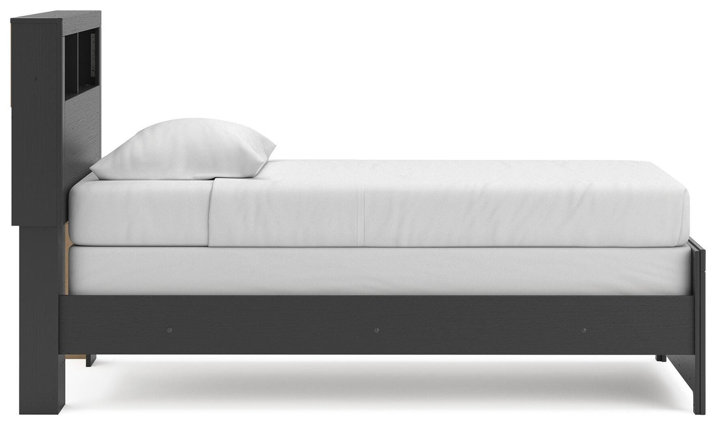 Ashley Jonnifer Black Gray Twin Bookcase Bed
