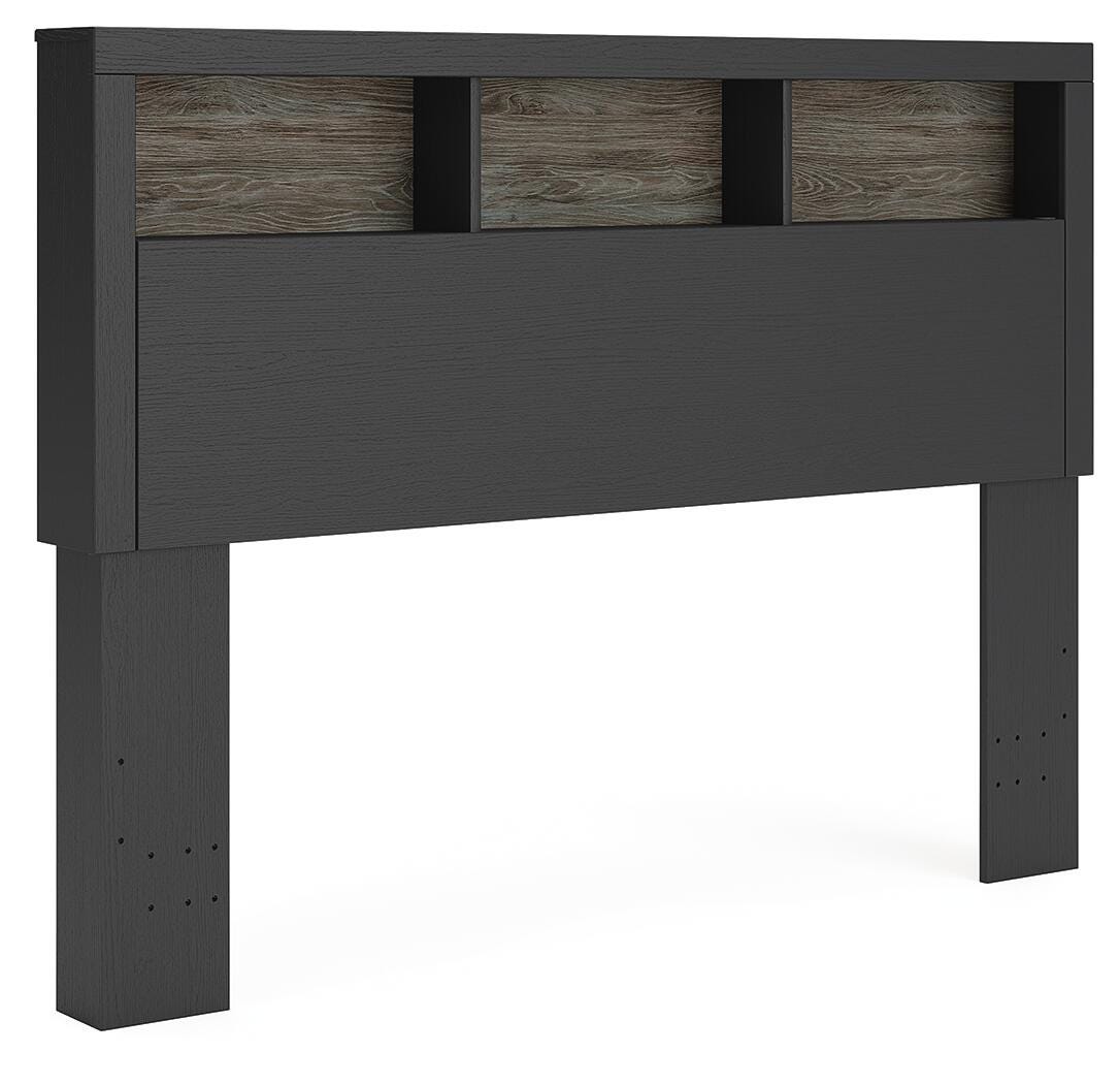 Ashley Jonnifer Black Gray Queen Bookcase Headboard