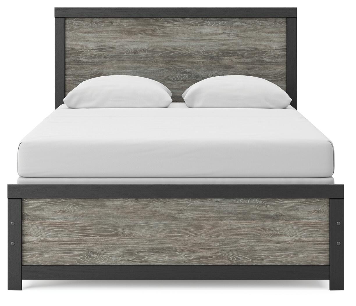 Ashley Jonnifer Black Gray Queen Panel Bed