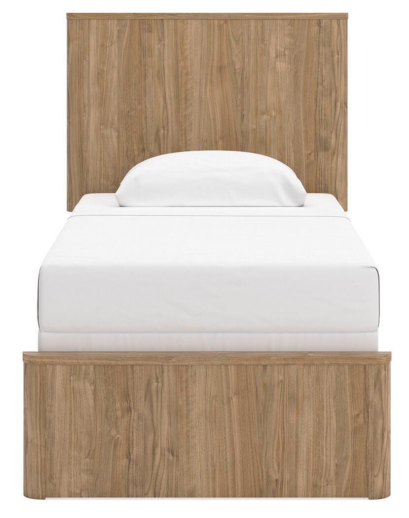 Ashley Dovander Warm Natural Brown Twin Panel Bed