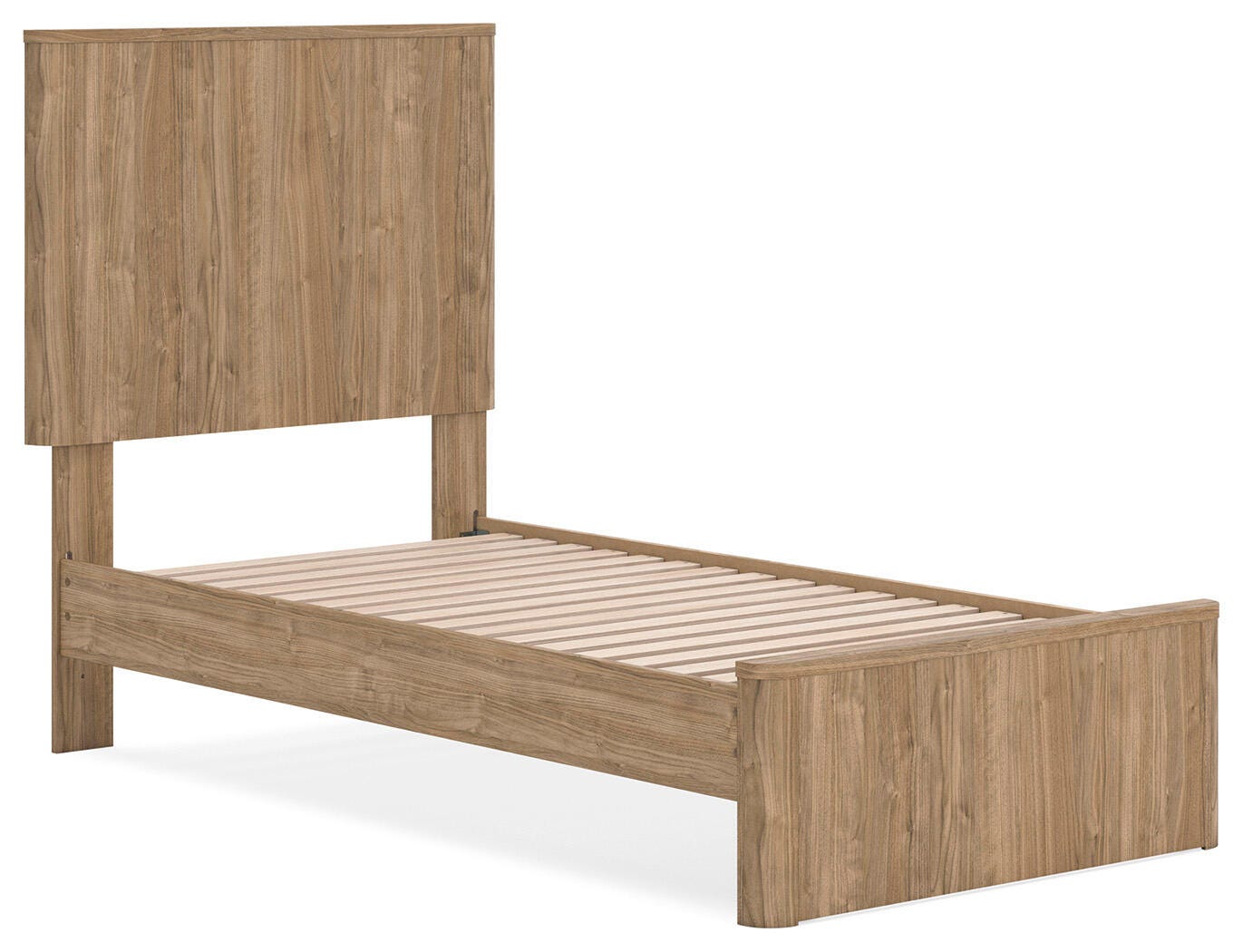Ashley Dovander Warm Natural Brown Twin Panel Platform Bed