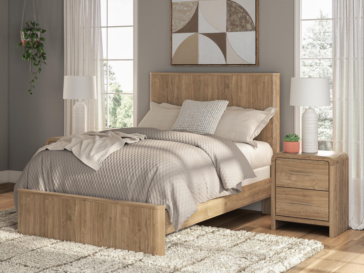 Ashley Dovander Warm Natural Brown Full Panel Bed