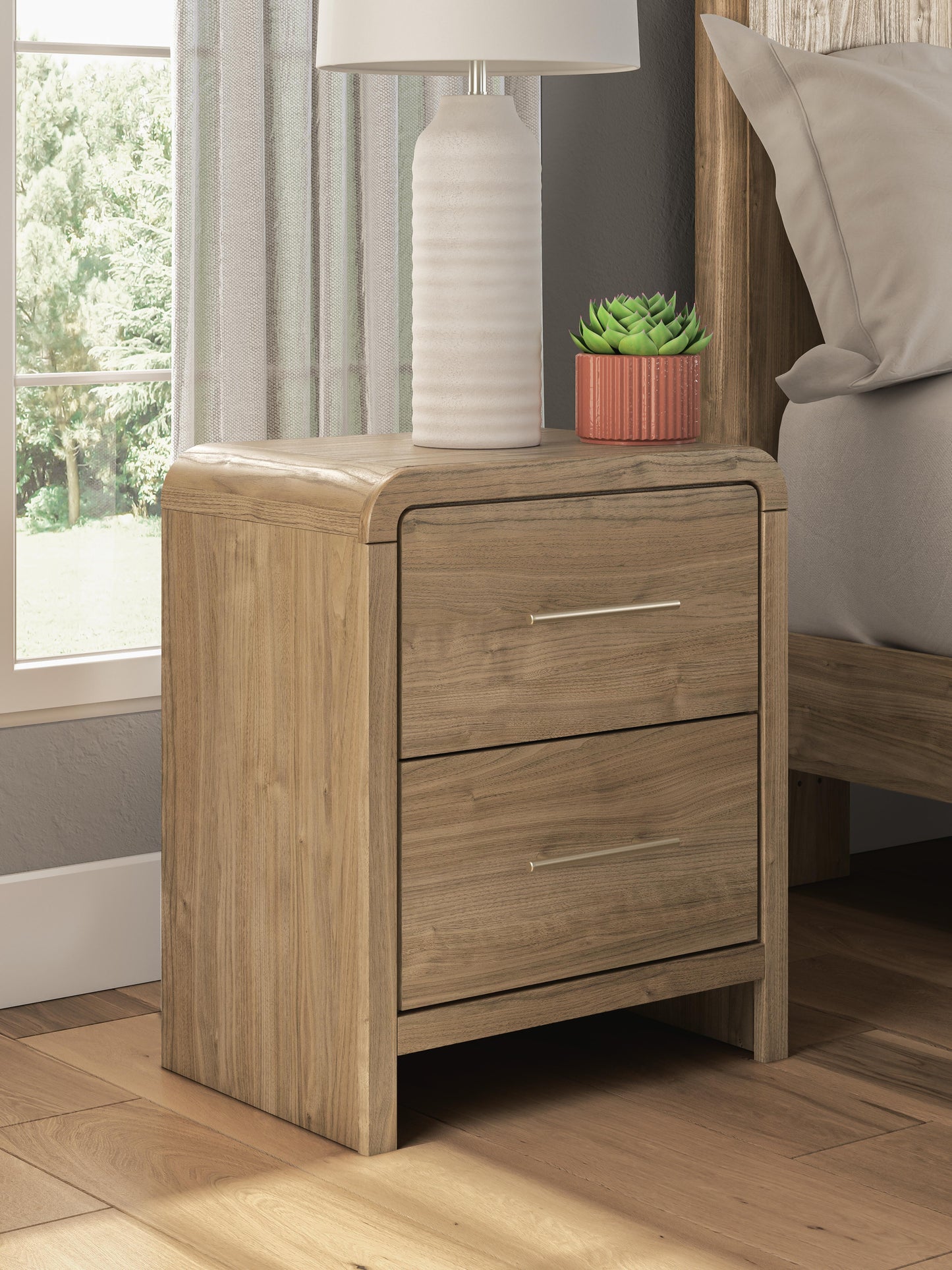 Ashley Dovander Warm Natural Brown Nightstand