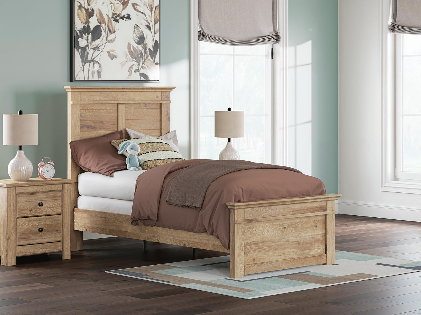 Ashley Fenderport Tan Twin Panel Bed
