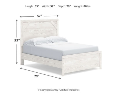 Ashley Gerridan White Gray Full Panel Bed