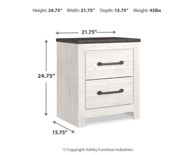 Ashley Gerridan White Gray Nightstand