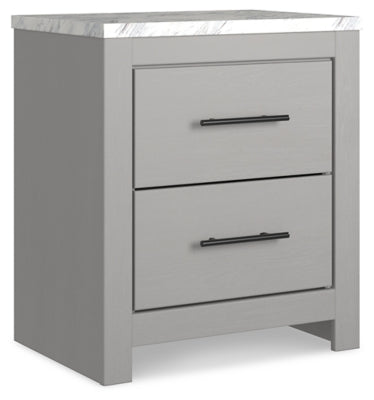 Ashley Cottonburg Light Gray White Nightstand