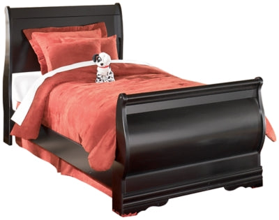 Ashley Huey Vineyard Black Twin Sleigh Bed