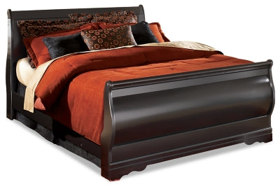 Ashley Huey Vineyard Black Queen Sleigh Bed