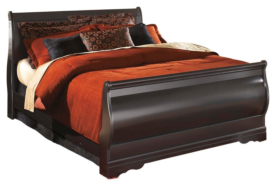 Ashley Huey Vineyard Black Queen Sleigh Bed