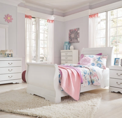 Ashley Anarasia White Twin Sleigh Bed