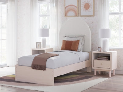 Ashley Wistenpine Blush Twin Upholstered Panel Bed