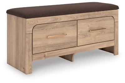 Ashley Hollymount Tan Brown Bedroom Storage Bench