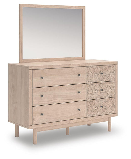 Ashley Shapella Tan Dresser and Mirror