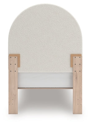 Ashley Shapella Tan White Twin Upholstered Panel Bed