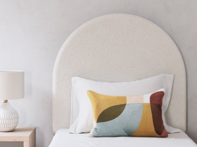 Ashley Shapella Tan White Twin Upholstered Panel Bed