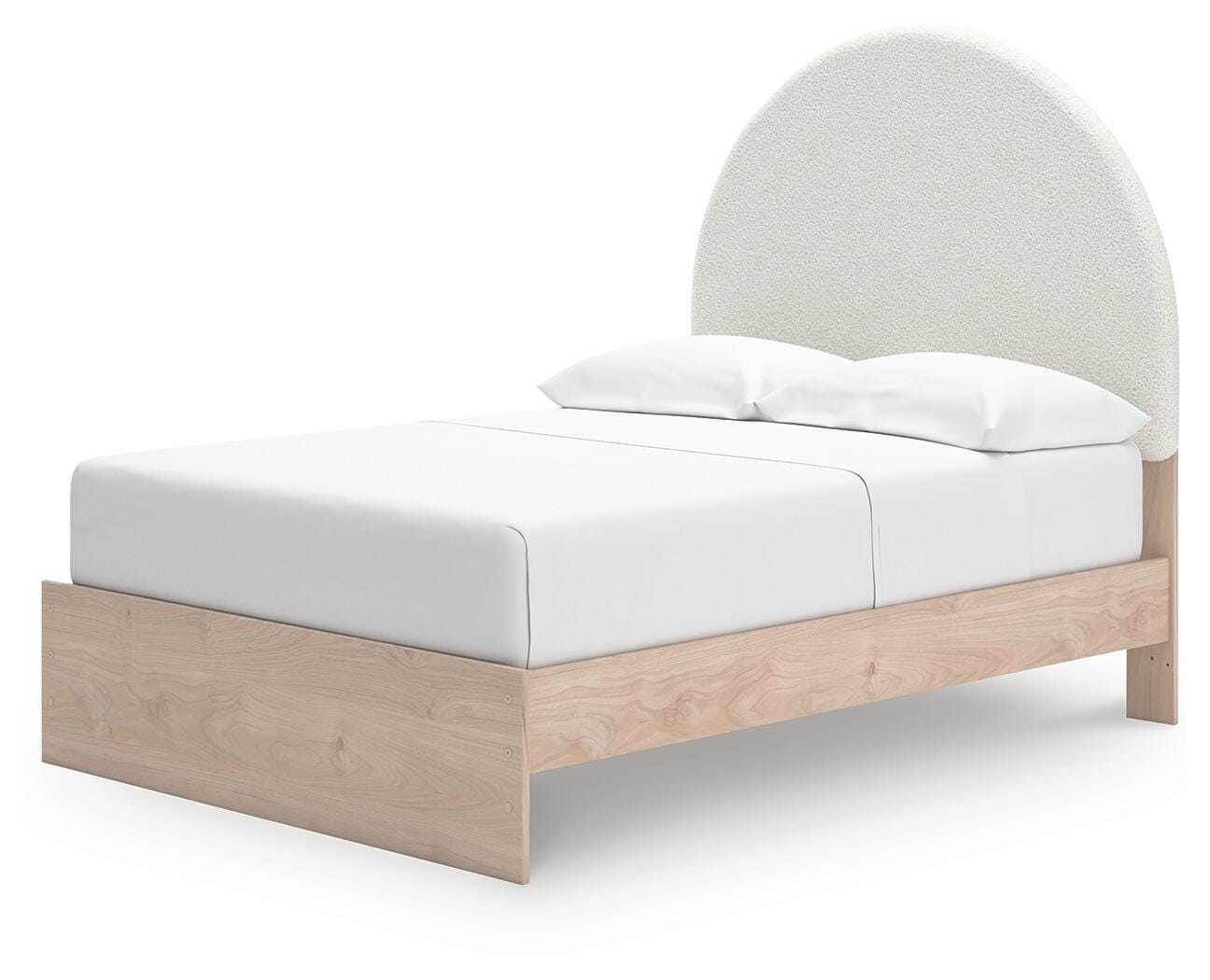 Ashley Shapella Tan White Full Upholstered Panel Bed