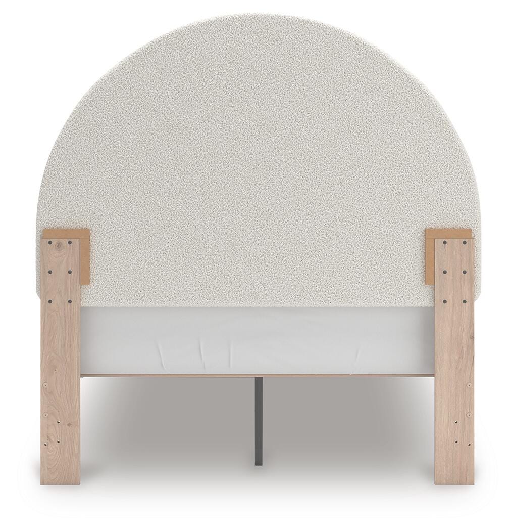 Ashley Shapella Tan White Full Upholstered Panel Bed