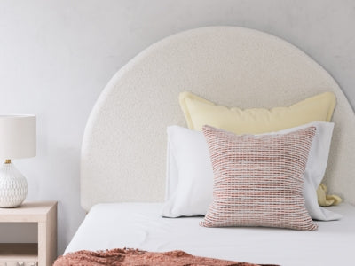 Ashley Shapella Tan White Full Upholstered Panel Bed