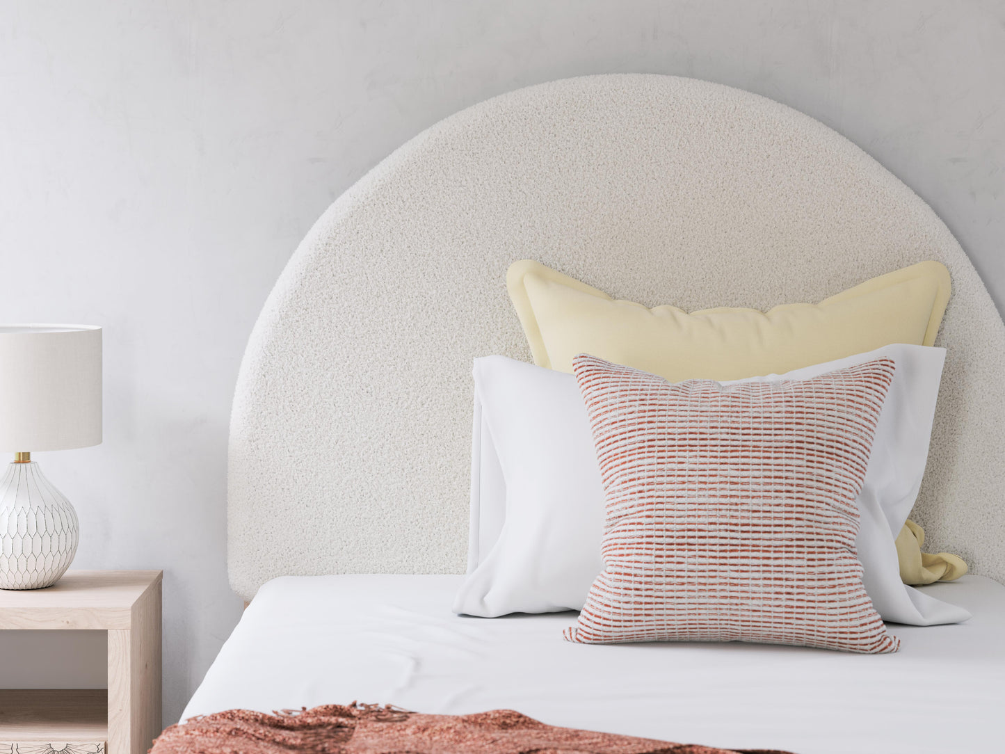 Ashley Shapella Tan White Full Upholstered Panel Bed