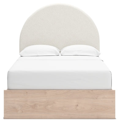 Ashley Shapella Tan White Full Upholstered Panel Bed