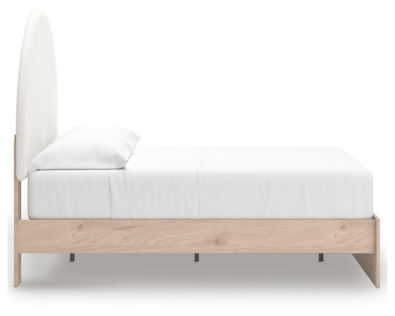 Ashley Shapella Tan White Full Upholstered Panel Bed