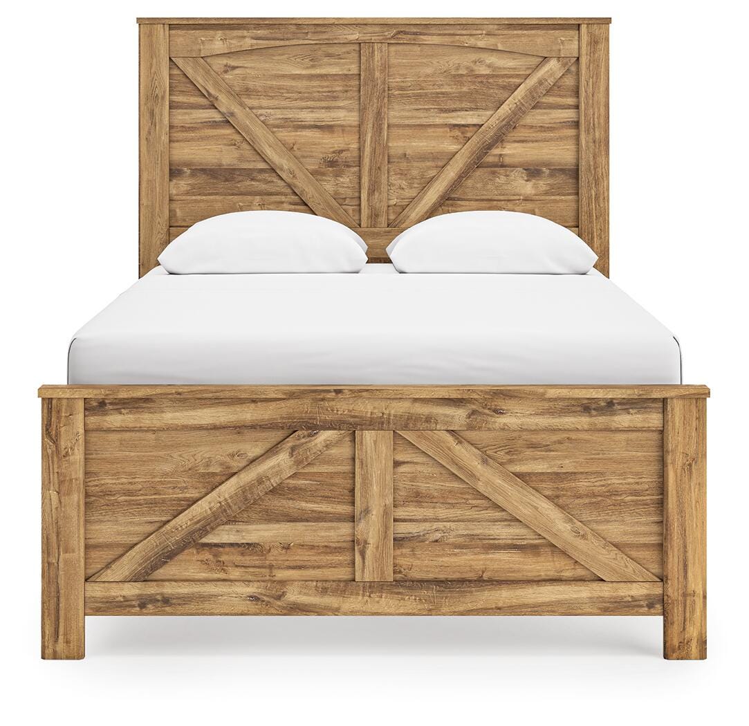Ashley Branstony Brown Queen Crossbuck Panel Bed