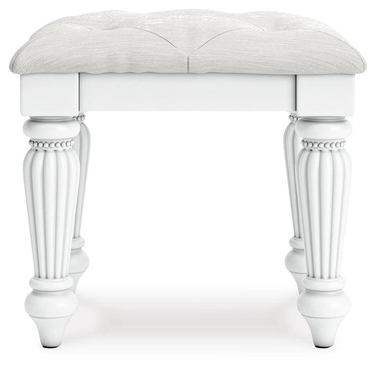 Ashley Maylilly White Vanity Stool