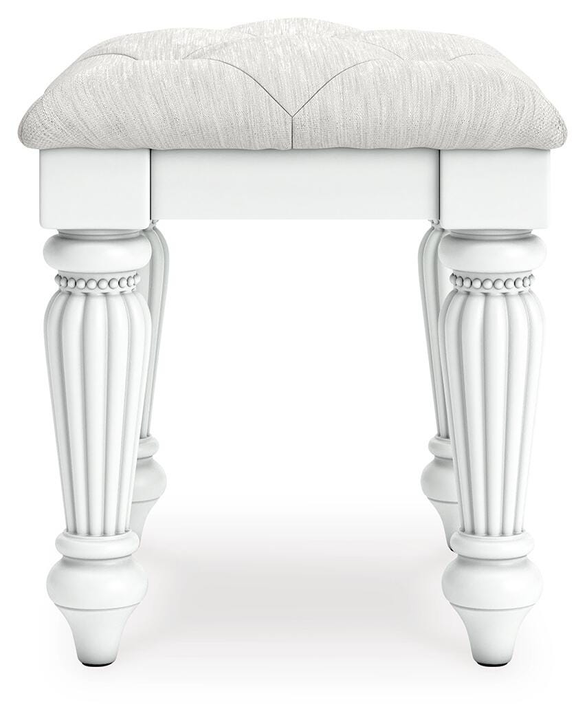 Ashley Maylilly White Vanity Stool