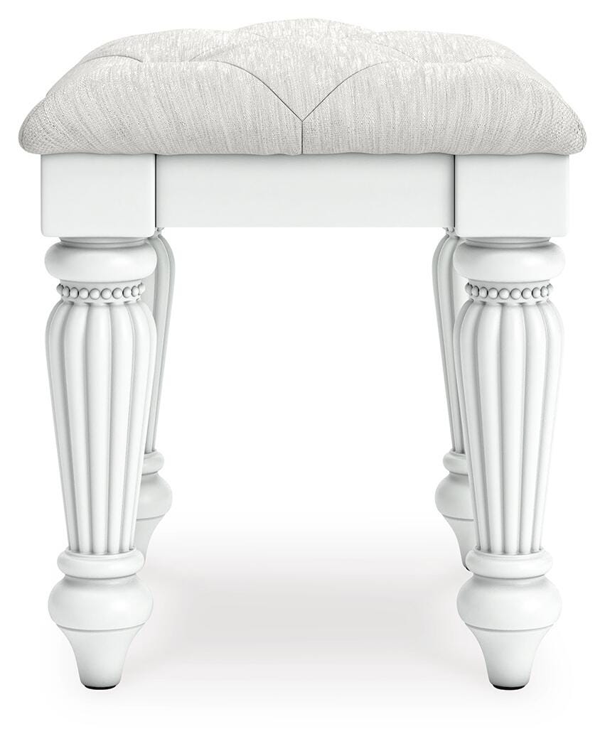 Ashley Maylilly White Vanity Stool
