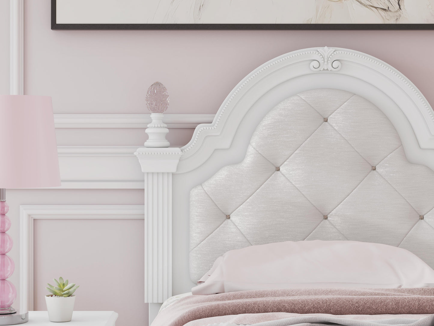 Ashley Maylilly White Twin Upholstered Panel Headboard