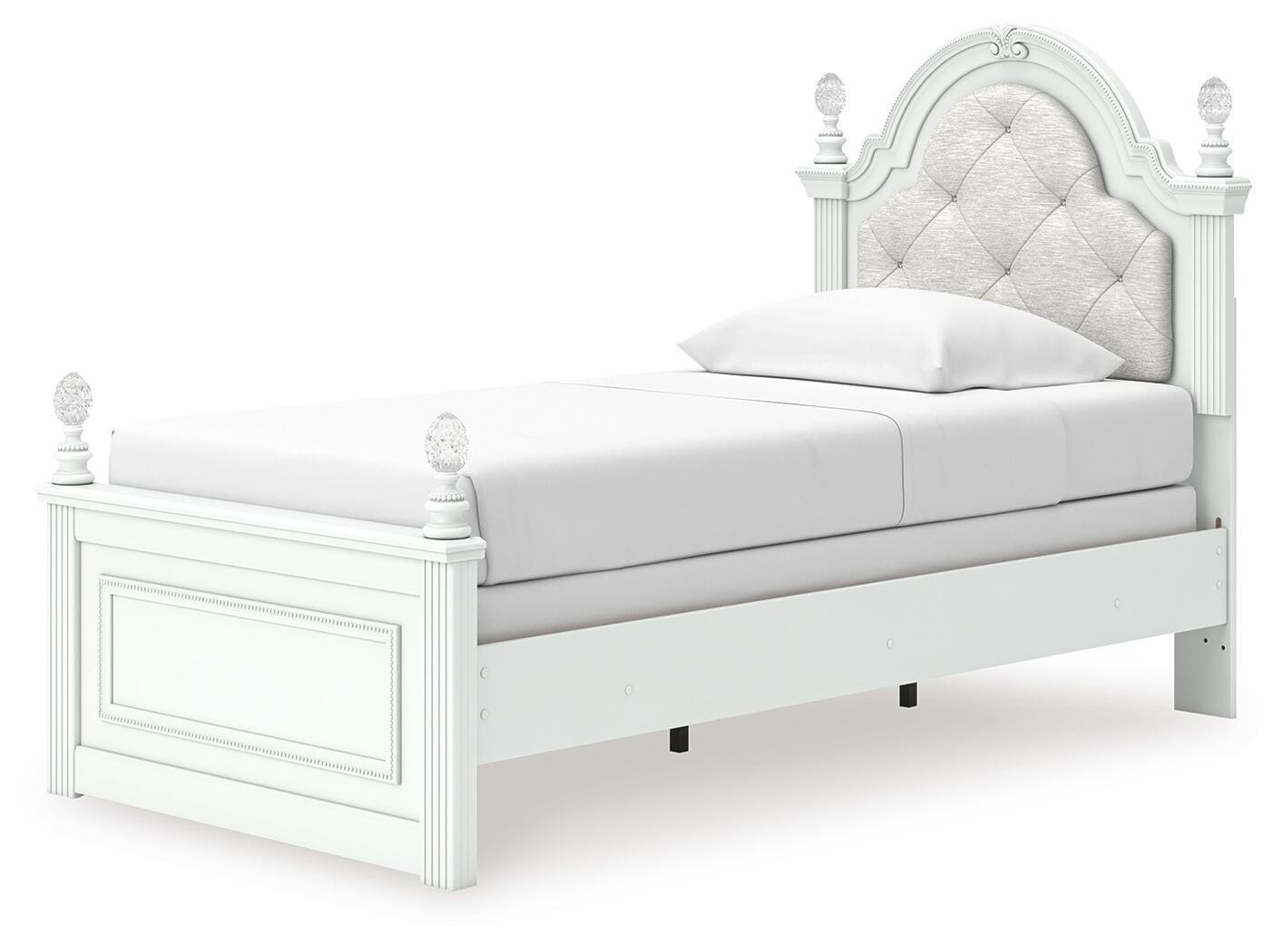 Ashley Maylilly White Twin Upholstered Panel Bed